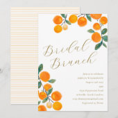 Oranje Citrus Fruit Waterverf Bridal Brunch Kaart (Voorkant / Achterkant)