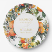 Oranje Citrus Fruit Wedding Papieren Bordje (Voorkant)