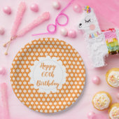 Oranje Citrus Geometry 60th Birthday Papieren Bordje (Feest)