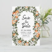 Oranje Citrus groen Bewaar de data Kaarten (Staand voorkant)