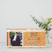 Oranje Citrus Grunge Afstuderen Fotokaart Aankondiging (Staand voorkant)