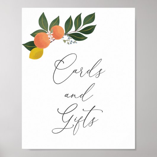 Oranje Citrus Kaarten- en Gifts-teken Poster (Voorkant)
