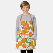 Oranje Citrus Kinderen Chef Script Naam Schort (Gedragen)