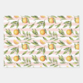 Oranje Citrus kleine cutie verjaardagsfeestje Inpakpapier Vel (Voorkant 2)