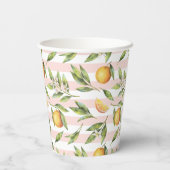 Oranje Citrus Kleine Cutie Verjaardagspapier Cup Papieren Bekers (Achterkant)