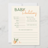 Oranje Citrus Little Baby shower voorspellingen Ka Kaart (Voorkant)