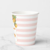 Oranje Citrus Little Cutie 1e Verjaardagspapier Cu Papieren Bekers (Achterkant)