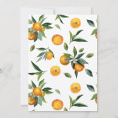 Oranje Citrus Little Cutie 2e Birthday Uitnodiging (Achterkant)