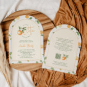 Oranje Citrus Little Cutie Arch Baby shower Kaart