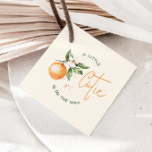 Oranje Citrus Little Cutie Baby shower Bedankjes Labels