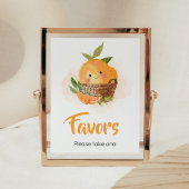 Oranje Citrus Little Cutie Baby shower Favors Poster
