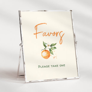 Oranje Citrus Little Cutie Baby shower Favors Sign Poster