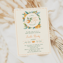 Oranje Citrus Little Cutie Baby shower Invitation Kaart