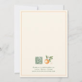 Oranje Citrus Little Cutie Baby shower Invitation Kaart (Achterkant)