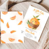 Oranje Citrus Little Cutie Baby shower Kaart