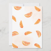 Oranje Citrus Little Cutie Baby shower Kaart (Achterkant)
