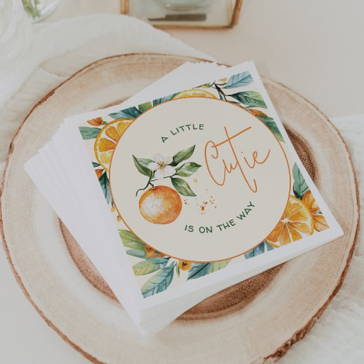 Oranje Citrus Little Cutie | Baby shower Napkins Servet