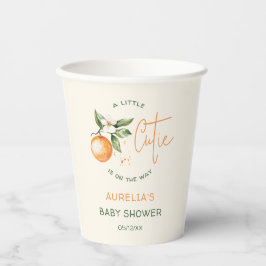 Oranje Citrus Little Cutie Baby shower Papieren Bekers