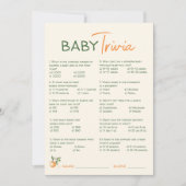 Oranje Citrus Little Cutie Baby shower Trivia Kaar Kaart (Voorkant)