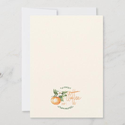 Oranje Citrus Little Cutie Baby shower Trivia Kaar Kaart (Achterkant)