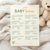 Oranje Citrus Little Cutie Baby shower Trivia Kaar Kaart