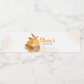Oranje Citrus Little Cutie Baby shower Waterfles Etiket (Enkel label)