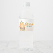 Oranje Citrus Little Cutie Baby shower Waterfles Etiket (Voorkant)
