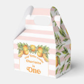 Oranje Citrus Little Cutie Een 1e Verjaardagsgunst Bedankdoosjes (Voorkant Zijde)