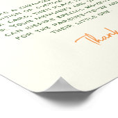 Oranje Citrus Little Cutie Familietradities Teken Poster (Hoek)