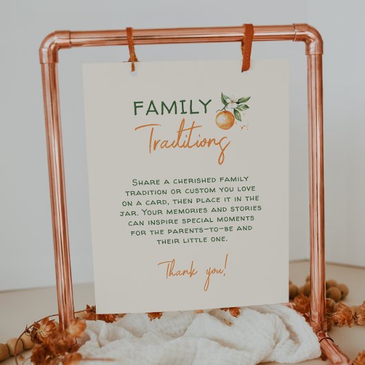 Oranje Citrus Little Cutie Familietradities Teken Poster