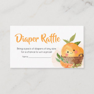 Oranje Citrus Little Cutie Luier Raffle Informatiekaartje