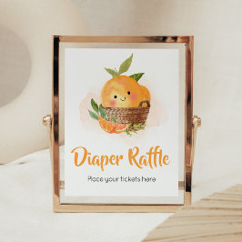 Oranje Citrus Little Cutie Luier Raffle Poster