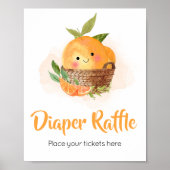 Oranje Citrus Little Cutie Luier Raffle Poster (Voorkant)