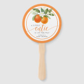 Oranje Citrus Little Cutie on the Way Baby shower Handwaaier (Achterkant)