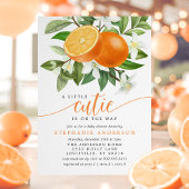 Oranje Citrus Little Cutie on the Way Baby shower Kaart