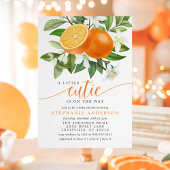 Oranje Citrus Little Cutie on the Way Baby shower Kaart