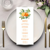 Oranje Citrus Little Cutie on the Way Baby shower Menu