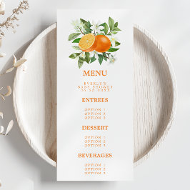 Oranje Citrus Little Cutie on the Way Baby shower Menu