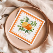 Oranje Citrus Little Cutie on the Way Baby shower Servet