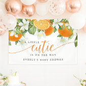 Oranje Citrus Little Cutie on the Way Baby shower Spandoek