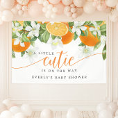 Oranje Citrus Little Cutie on the Way Baby shower Spandoek