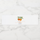 Oranje Citrus Little Cutie on the Way Baby shower Waterfles Etiket (Enkel label)