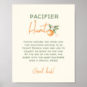 Oranje Citrus Little Cutie Pacifier Hunt Sign Poster (Voorkant)