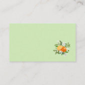 Oranje Citrus Little Cutie Waterverf baby showe Informatiekaartje (Achterkant)