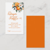 Oranje Citrus Luier Raffle Meisje Baby shower Informatiekaartje (Voorkant / Achterkant)