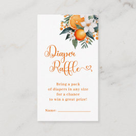 Oranje Citrus Luier Raffle Meisje Baby shower Informatiekaartje