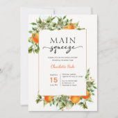 Oranje Citrus Main Squeeze Vrijgezellenfeest Kaart (Voorkant)