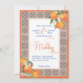 Oranje citrus majolica mediterrane tegels template kaart (Voorkant)