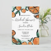 Oranje Citrus Modern Waterverf Botanische Invitati Kaart (Staand voorkant)