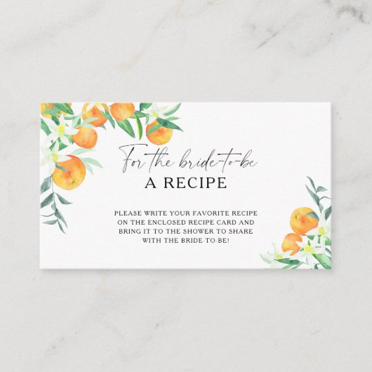 Oranje Citrus - Ontvang de bruid om te worden Informatiekaartje (Voorkant)
